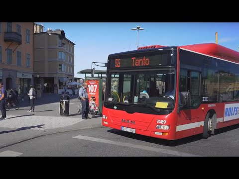 Sweden, Stockholm, bus 55 ride from Slussen to Södra station