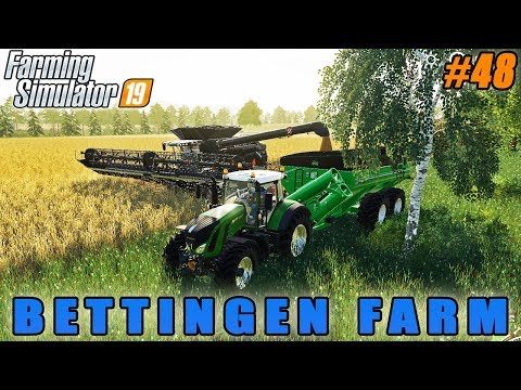 Harvesting wheat, baling straw | Farming simulator 19 | Bettingen Farm | Timelapse #48