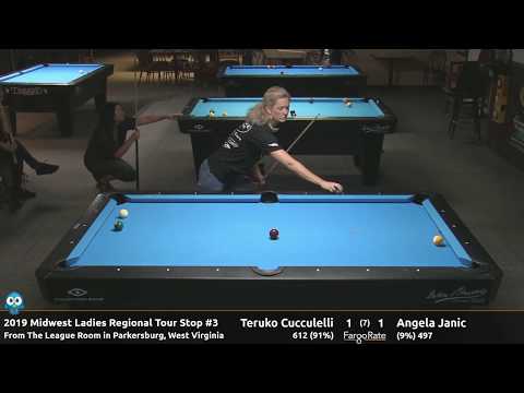 Teruko Cucculelli vs Angela Janic (Hotseat match) - 9 Ball - 2019 MLRT Stop #3