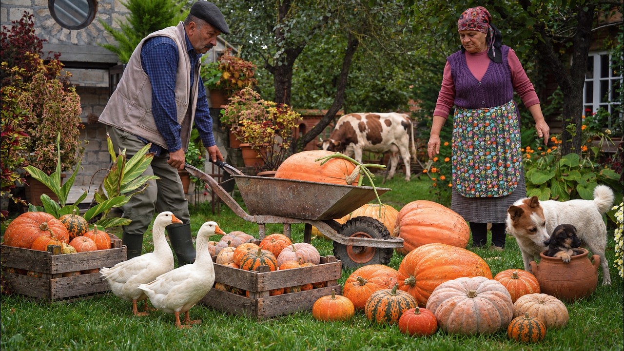 Fresh Pumpkin Cooking | Rustic Flatbreads & Pumpkin Pilaf 🎃🌿