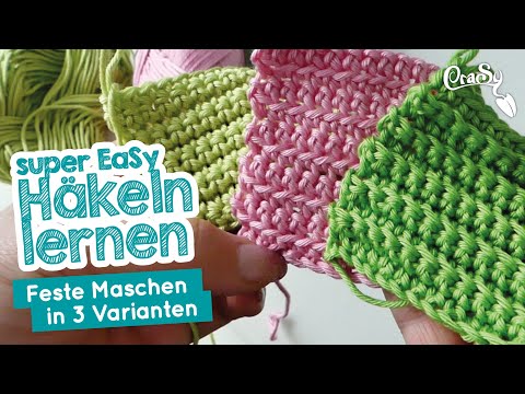 Learn to Crochet EaSy - Single Crochet Stitches in 3 Variations #easycrochet #beginnercrochet #le...