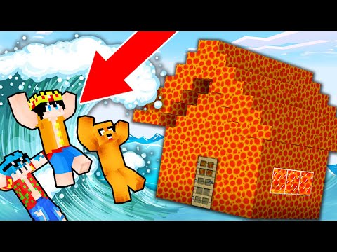 CASA DE LAVA VS TSUNAMI! TROLLINO, MIKECRACK Y TIMBA RETO EN MINECRAFT!!