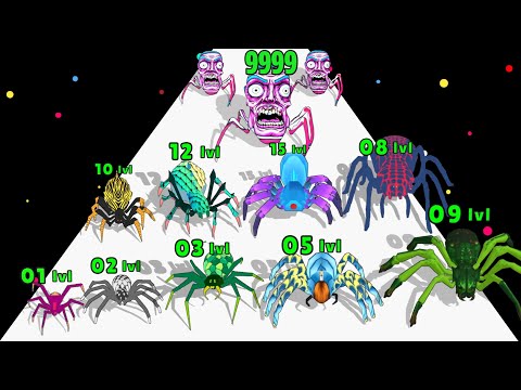 SPIDER EVOLUTION RUN - Level Up Insect Max Level Gameplay (Insect Evolution Run)
