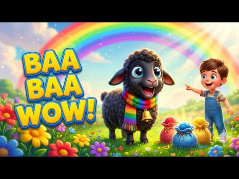 Baa Baa Black Sheep Remix 🐑🌈 | 3 Magic Wool Bags! | Fun 3D Kids Song