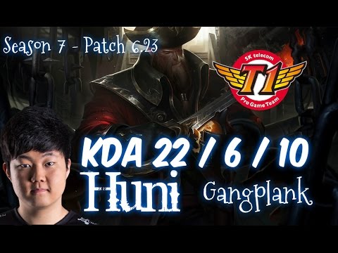SKT T1 Huni GANGPLANK vs MAOKAI Top - Patch 6.23 KR Ranked