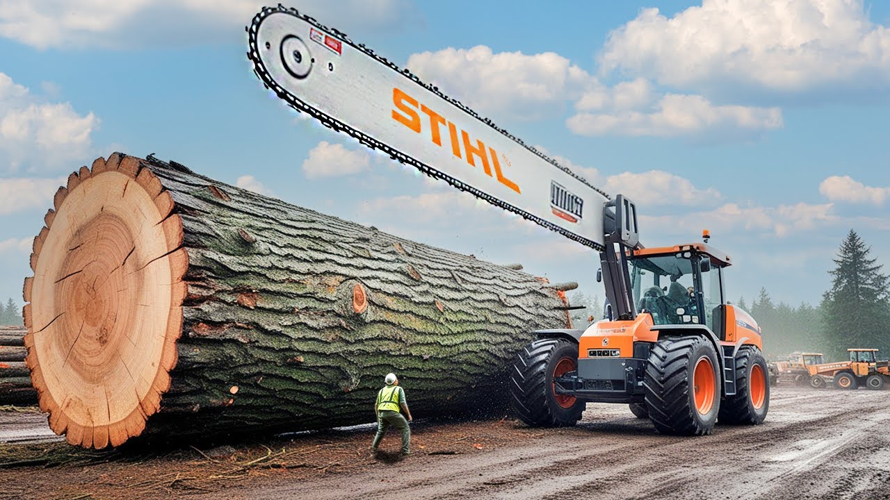 Extreme Dangerous Fastest Big Chainsaw Cutting Tree Machines | Monster Stump Removal Excavator #17