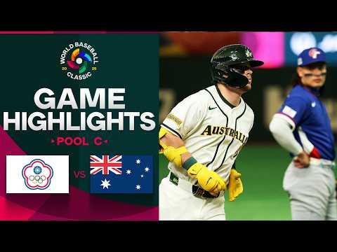 Chinese Taipei vs. Australia 2026 World Baseball Classic | Game Highlights