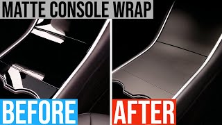 Wrapping my Center Console Matte Black! (Tesla Model 3)