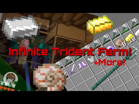 INFINITE TRIDENT AND ITEM XP Grinder Farm! In Minecraft