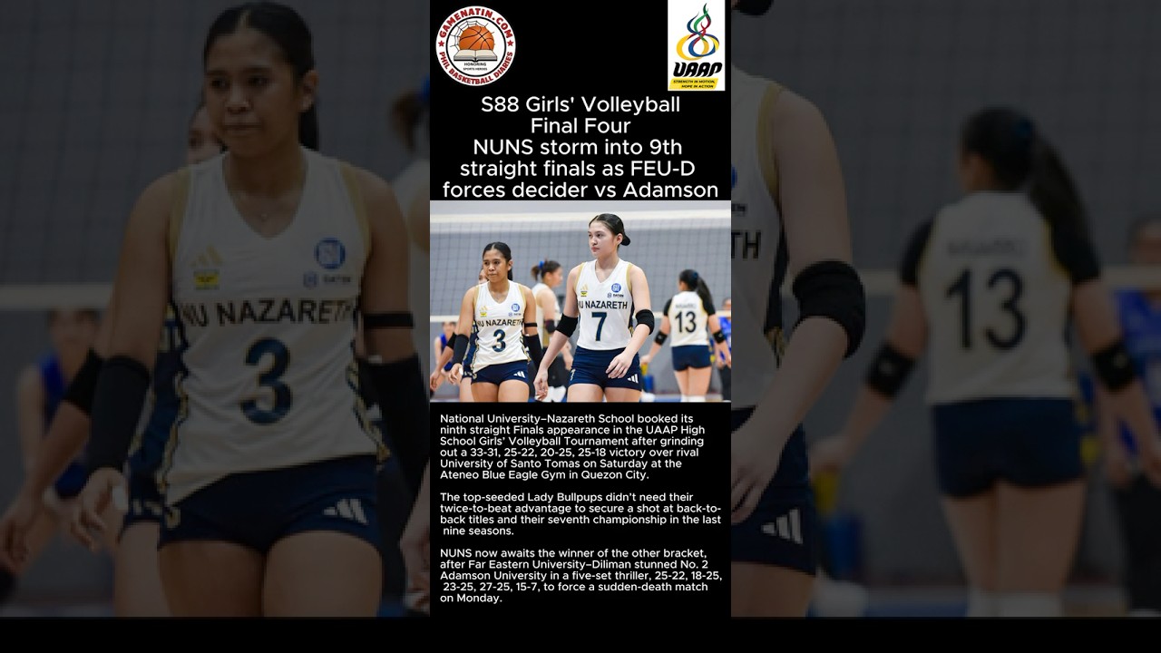 UAAP Girls' Volleyball: NU tames UST for 9th straight Finals; FEU-Adamson in sudden death