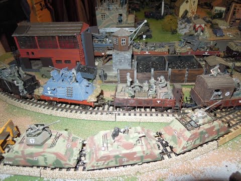 Vintage HO Model Trains - Armored Trains vs Patton's troops.