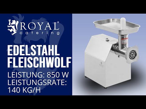 Video - Edelstahl Fleischwolf - Reverse-Funktion - 140 kg/h