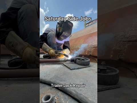 boss said it didn’t need to be perfect. just stuck together. #fyp #welder #worklife #repair #trailer