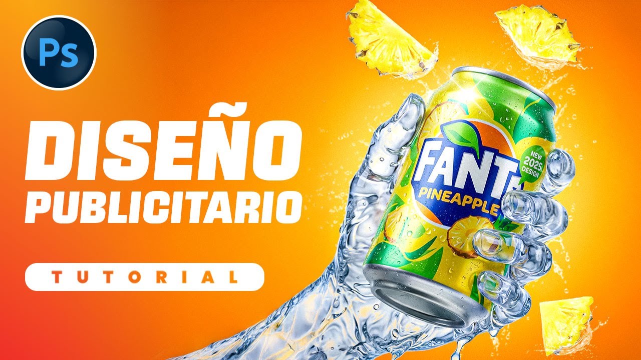 Photoshop Tutorial | Diseño Publicitario Fanta Paso a Paso | Fanta Advertising Design Full Tutorial