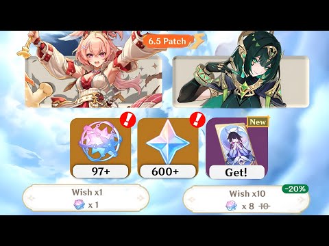 RECENT UPDATE! GOOD NEWS 97 FREE PULLS IF YOU ARE PULLING FOR LINNEA & LAUMA IN 6.5 | Genshin Impact