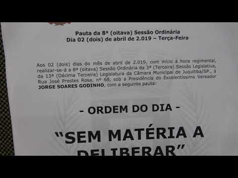 Pauta para a 8ª oitava Sessão ordinária publicada no Mural da Câmara não fala nada sobre o Vereador Júlio Português.
