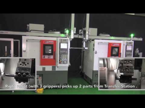 Victor Taichung Vturn NP16 2 off with gantry robot 2 off for identical turning TMTS 2016