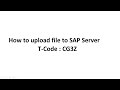 How To Upload File To SAP Application Server T Code CG3Z