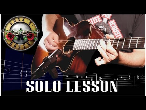 Nightrain by Guns N Roses | Main Solo Lesson On Acoustic with TABS
