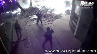 Ness HD IQ-SDI DVR Catches Dramatic Shop Explosion - BTW man was rescued !!