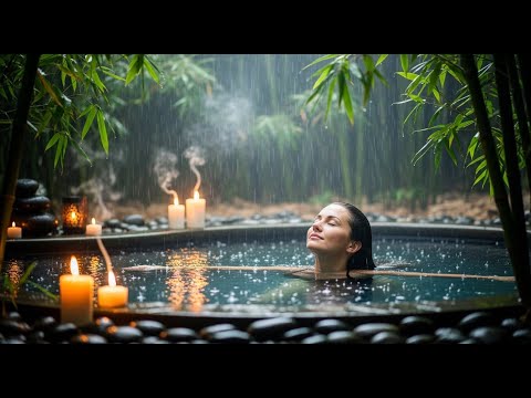 🌿 Relaxing Rain Spa Ambience | Candlelight, Nature Sounds & Stress Relief