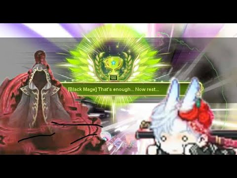 MapleStory GMS CW2 Ren and personal first ever Black Mage Solo - 117m CP with Fams