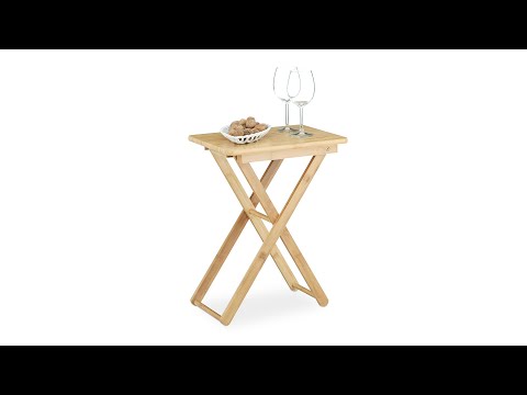 Table d'appoint pliable bambou Marron - Bambou - 40 x 52 x 31 cm