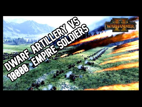 Dwarf Artillery (Flame Cannon) vs 10000 Empire Soldiers - Total War Warhammer 2