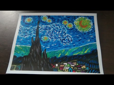 HOW TO PAINT STARRY NIGHT BY VINCENT VAN GOGH