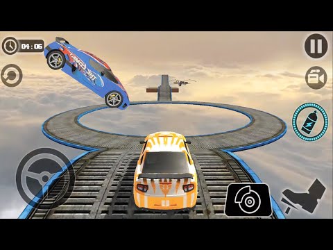 Impossible Car Tracks 3D: Orange and Blue Cars Driving Stunts Levels 14 and 15 - Android GamePlay