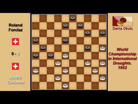 André Gédance (SUI) - Roland Forclaz (SUI). Draughts World Championship. 1952.