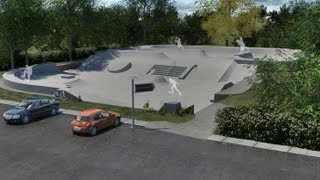 preview picture of video 'Inverness Skate Park (Draft Fly-through) - 3D Drawing Office'