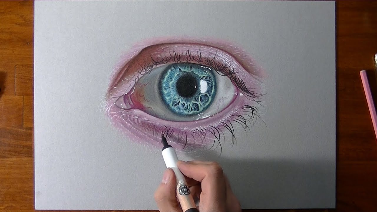  Realistic eye - Drawing video tutorial by Marcello Barenghi