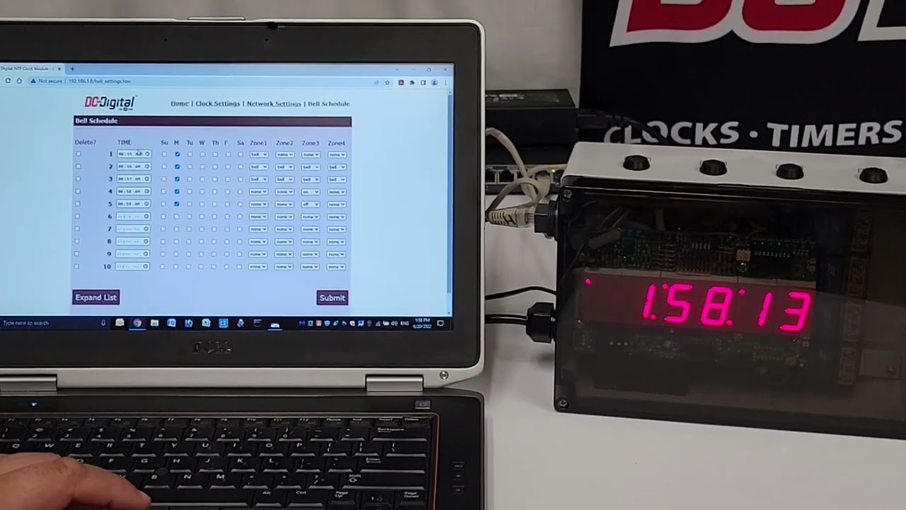 Webpage Browser Based NTP Master Clock - 50 Event/Bell Ringer and Clock Synchronization DC-106N-BR50