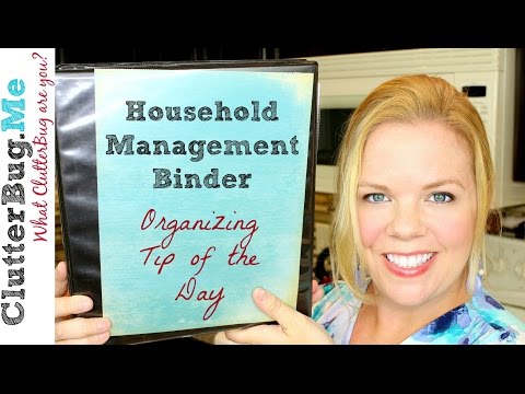 Part of a video titled Household Management Binder - Organizing Tip of the Day - YouTube