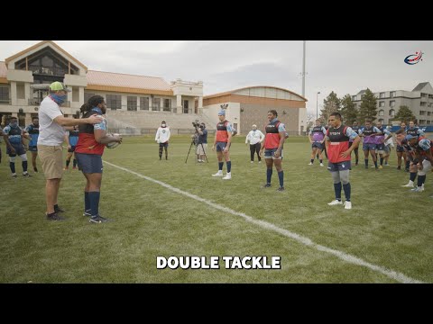 Coach Luke Gross Explains Double Tackle Drill: RugbyTown CROSSOVER Academy Day 5 11-20-2020