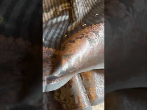 Silk Chanderi Hand Block Printed Ajarkh Saree