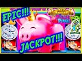 WOW! WILD JACKPOT HANDPAY! EPIC RIDE ON All Aboard Piggy Pennies Slot