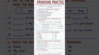 Pronouns Practice ✍️ | English Grammar Worksheet