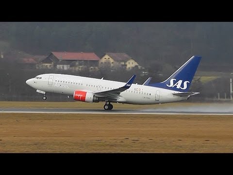 Old vs New Boeing 737 (SAS and Jettime) take off at Innsbruck! [HD]