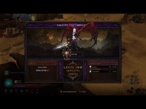 Diablo III: pestilence necro Solo push Greater rift 100 in 5 mins (personal best time)