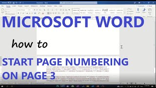How to Start Page Numbering on Page 3 | Microsoft Word