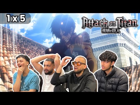 EREN?! NO WAY! | Anime NEWBIES vs. Attack on Titan 1x5 "First Battle - Battle of Trost" Reaction