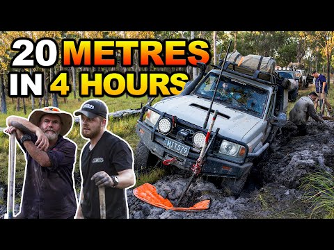 MOST BOGGED WE’VE EVER BEEN.. Cape York - Did we all get out? Digging into the night