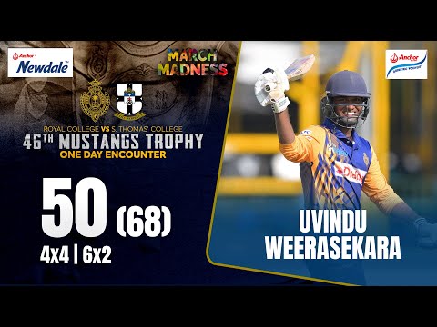 Uvindu Weerasekara 50 (68) vs S. Thomas' College - 46th One Day Encounter | Mustangs Trophy