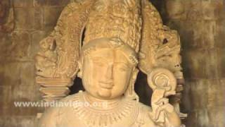 Inside Chathurbhuja temple at Khajuraho