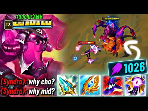 CHO'GATH is every Mid Laners NIGHTMARE (1000+AP, 7000HP)