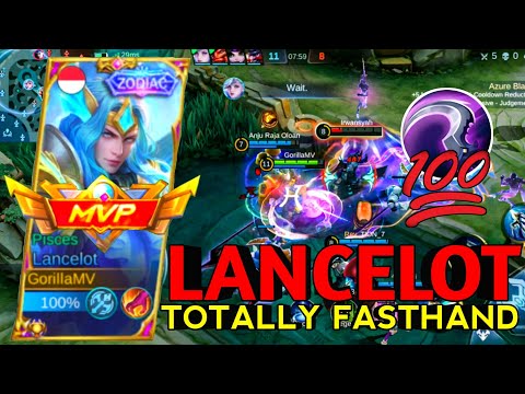 TOP GLOBAL LANCELOT AGGRESSIVE FASTHAND KILL!! - BEST BUILD 1 HIT - MOBILE LEGENDS