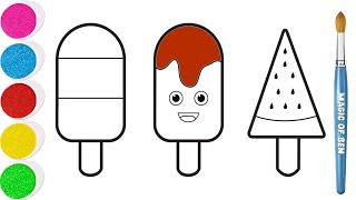 How To Draw And Color A Popsicle: 3 Flavors Step By Step (Easy Tutorial)