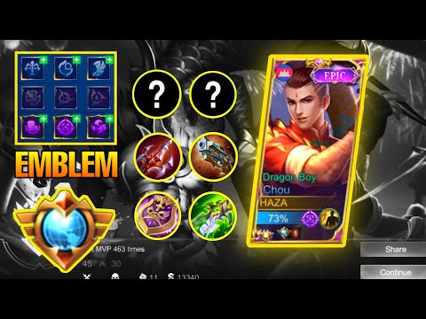 CHOU EMBLEM AND BUILD FOR ONESHOT DAMAGE!! | CHOU TOP GLOBAL META GAMEPLAY | MOBILE LEGENDS